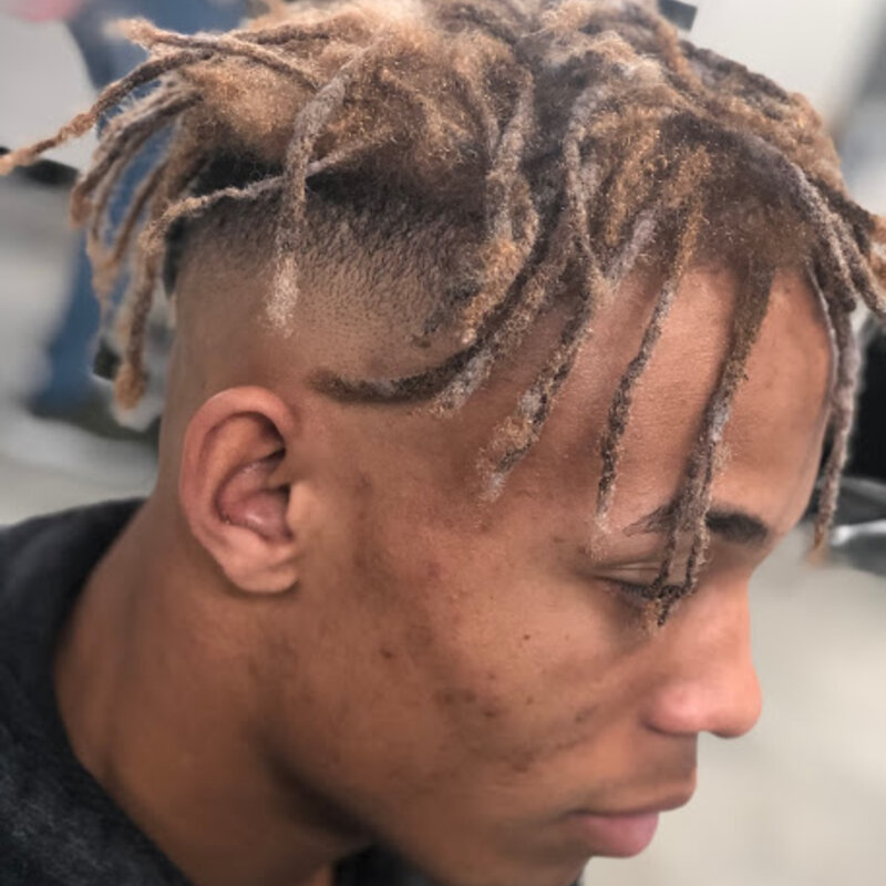 Fresh fade on dreadlocks